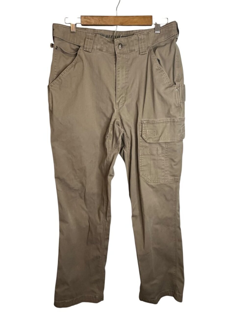Duluth Pants Men's 34x32 CoolMax Flex Firehose Cargo Carpenter Outdoor Tan
